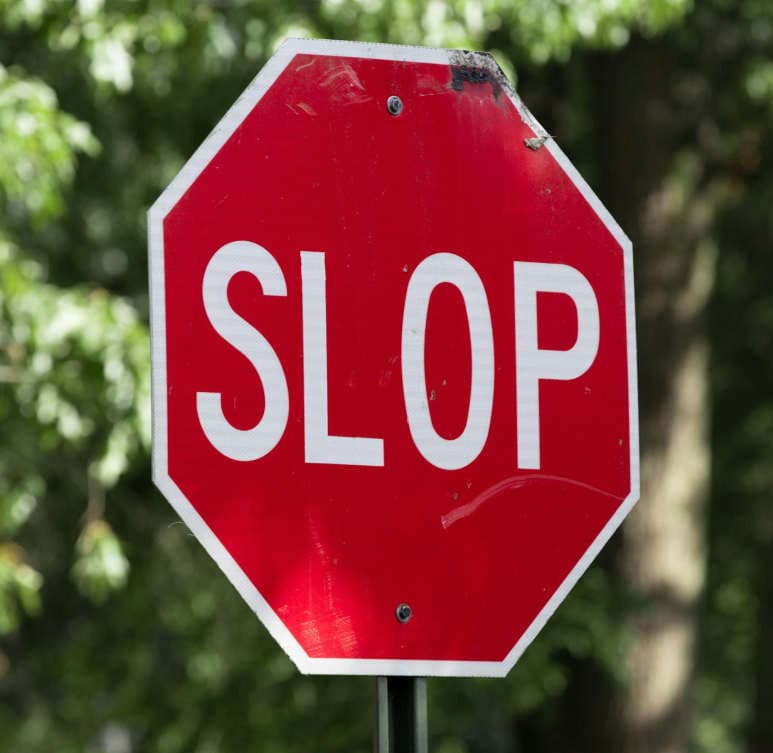 Slopblock sign